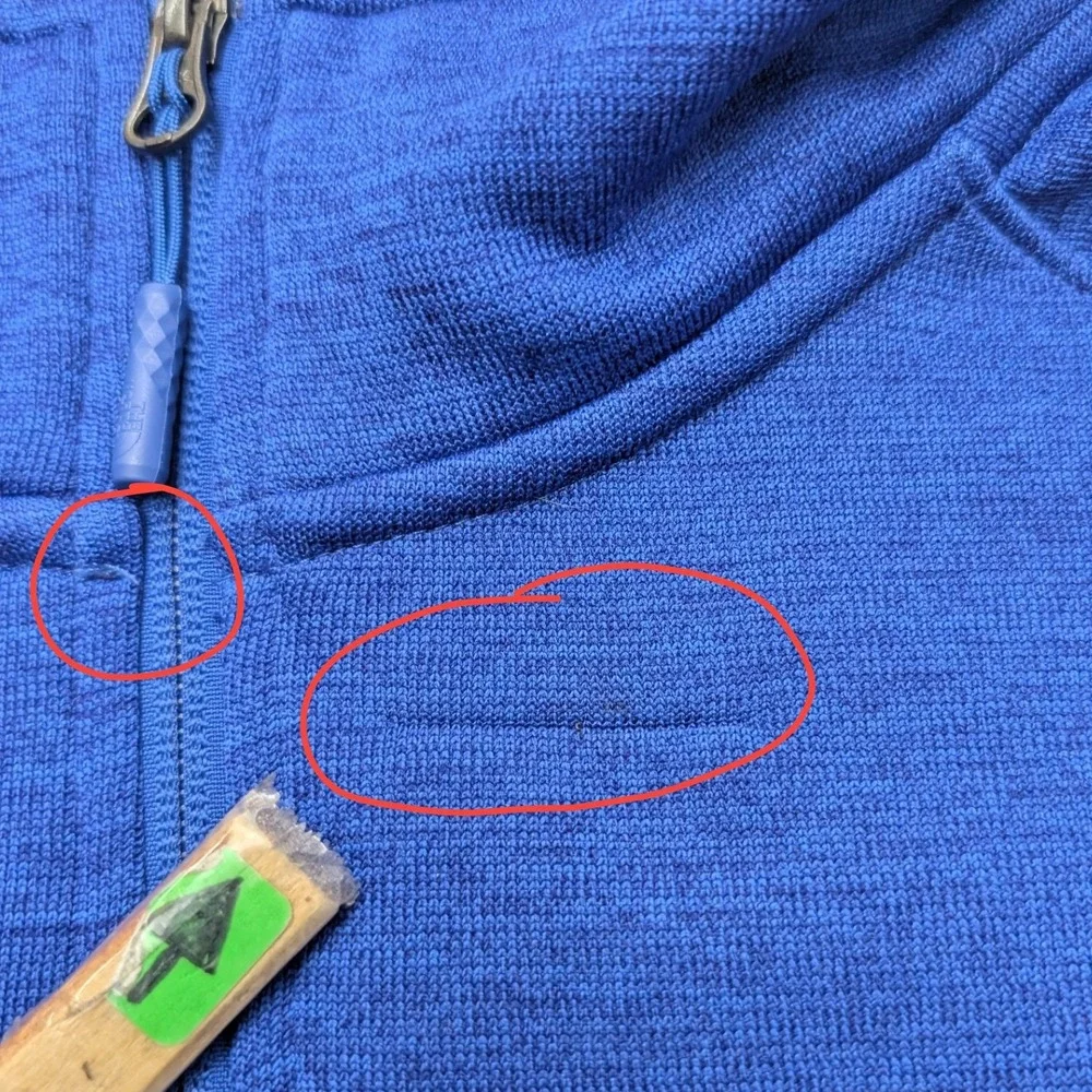 The North Face‎ Quarter Zip Pullover Mens XXL Blue Heathered Fleece Logo
